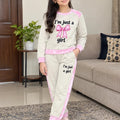 Bow Print Beige Tracksuit For Girls