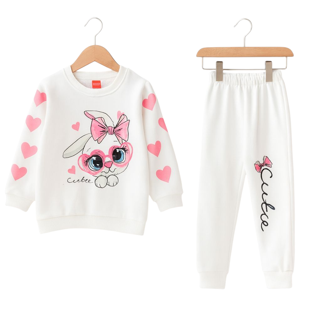 Cutie White Track-suit Girls ( R-57 ) Factory