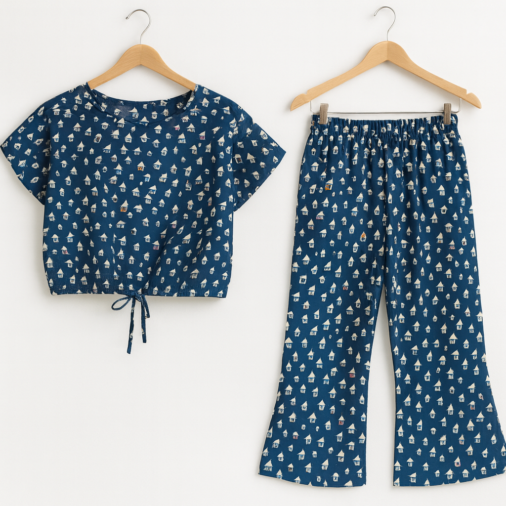 Huts All Over Print Half Sleeve Navy Skate Fish Girls