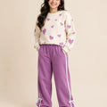 Heart Print White & Purple Track-Suit For Girls ( R-270 N)