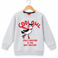 Cool Owl Print Grey Sweatshirt For Girls