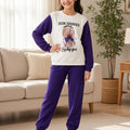 Sun Shine White Body Purple Arms Tracksuit  For Girls ( R-6  N )