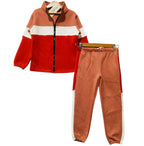 Three Penal Carrot & Red Zipper Track-suit Boys ( R-129 )