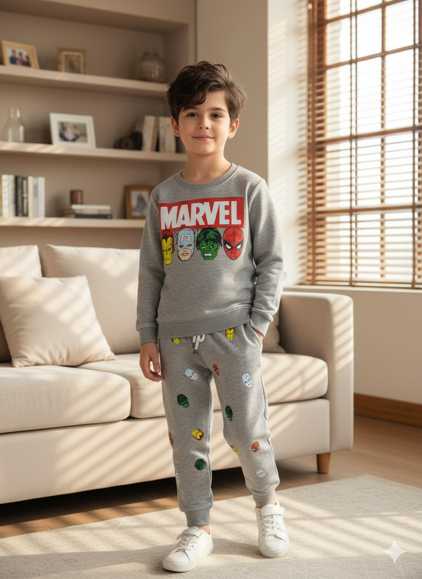 Marvel Oatmeal Track-Suit Boys