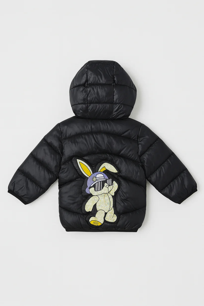 Spaceport Logo Black Puffer Jacket