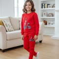 Doll With Cycle Embroidery Red Track-suit Girls
