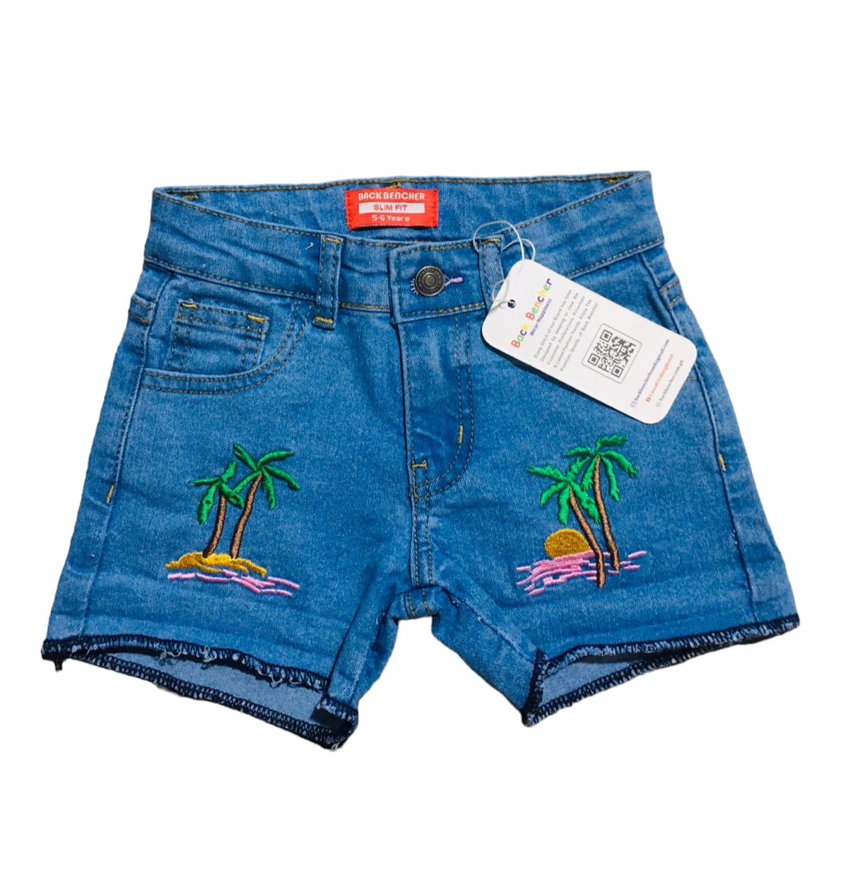 Two side Trees Light Blue Denim Shorts Girls