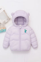 Rabbit Logo Light Purple Puffer Jacket