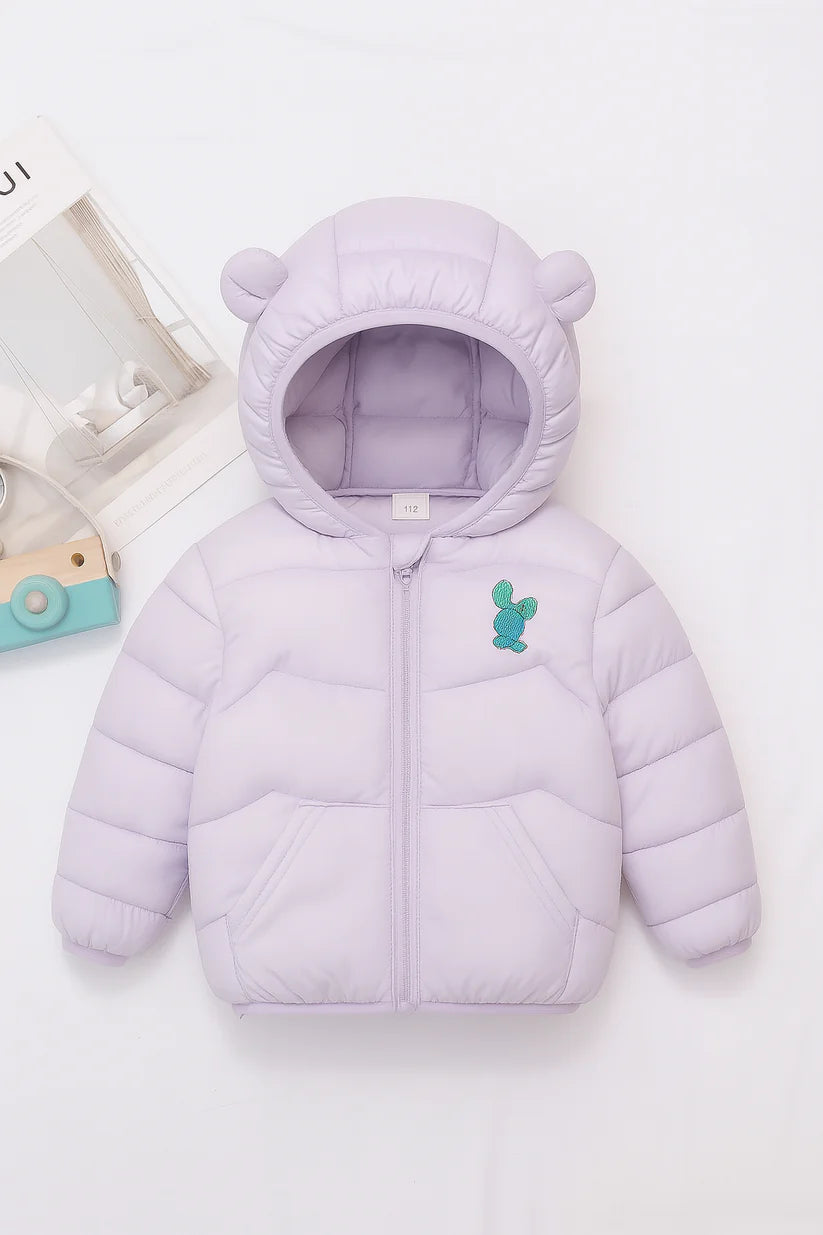 Rabbit Logo Light Purple Puffer Jacket