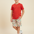 Simple Red Cotton Nicker Suit Boys ( R-306-314 )