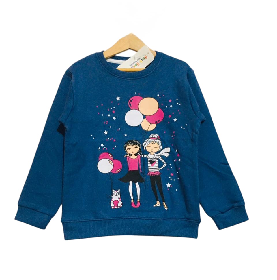 Girl With Balloon Blue Sweatshirt Girls ( R-213 )