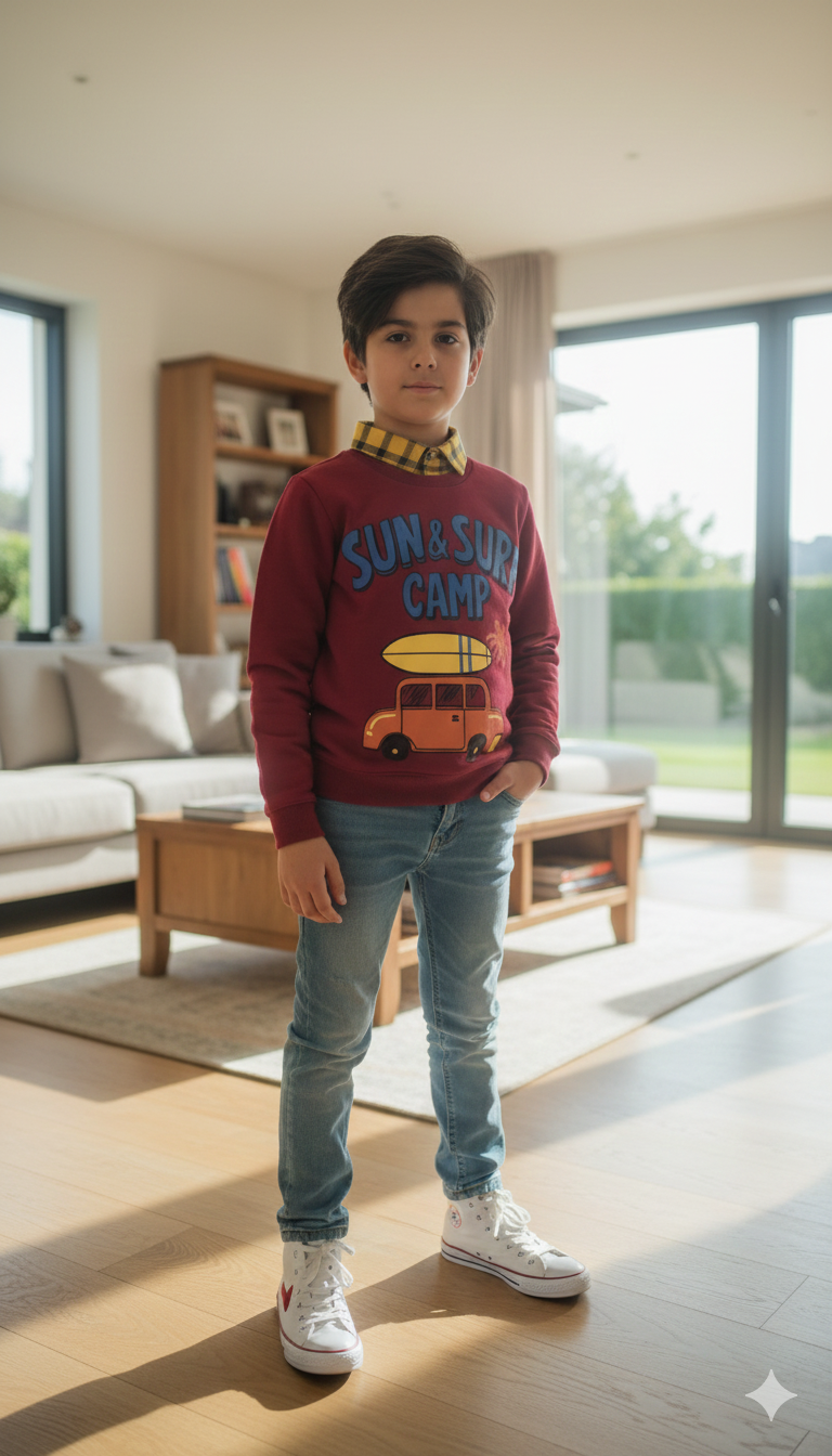 Sun & Surf Mahroon Double Sweatshirt Boys