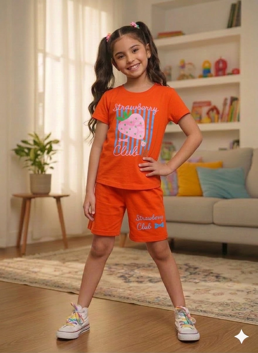 Strawberry Club Orange Nicker Suit Girls ( R-318 )