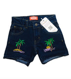 Two side Trees Dark Blue Denim Shorts Girls