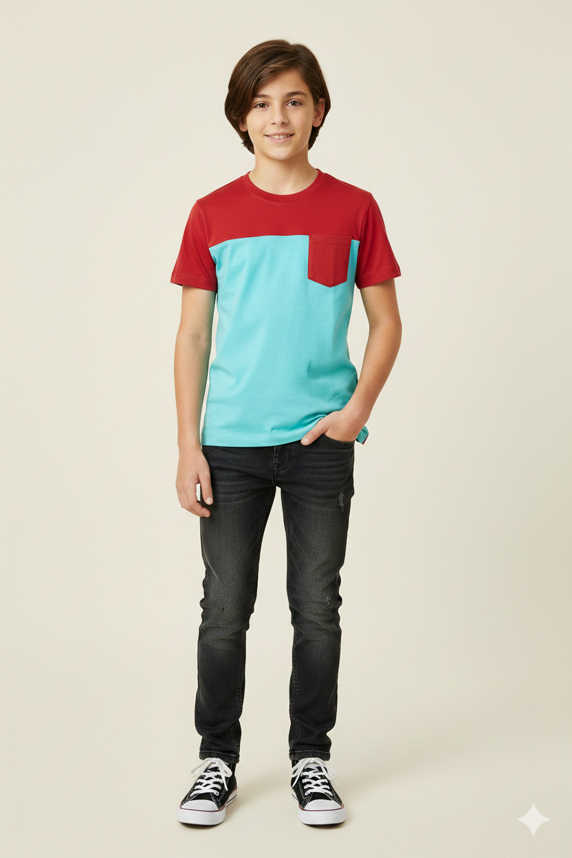 Red Penal sky T-Shirt- Boys(R-291)