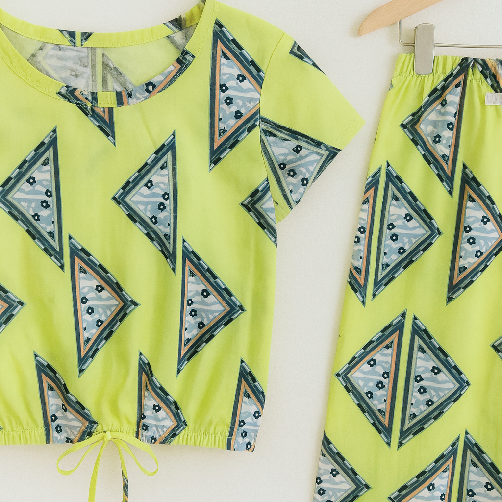 Triangle All Over Print Half Sleeve Parrot Skate Fish Girls