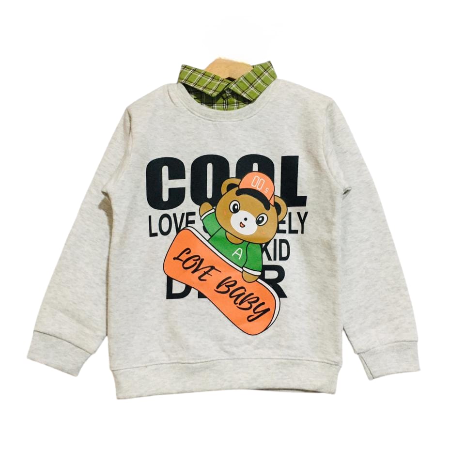 Cool Oatmeal Double Shirt Boys ( R-351 )