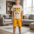 Tiger Print Cream Nicker Suit Boys ( R-415 )
