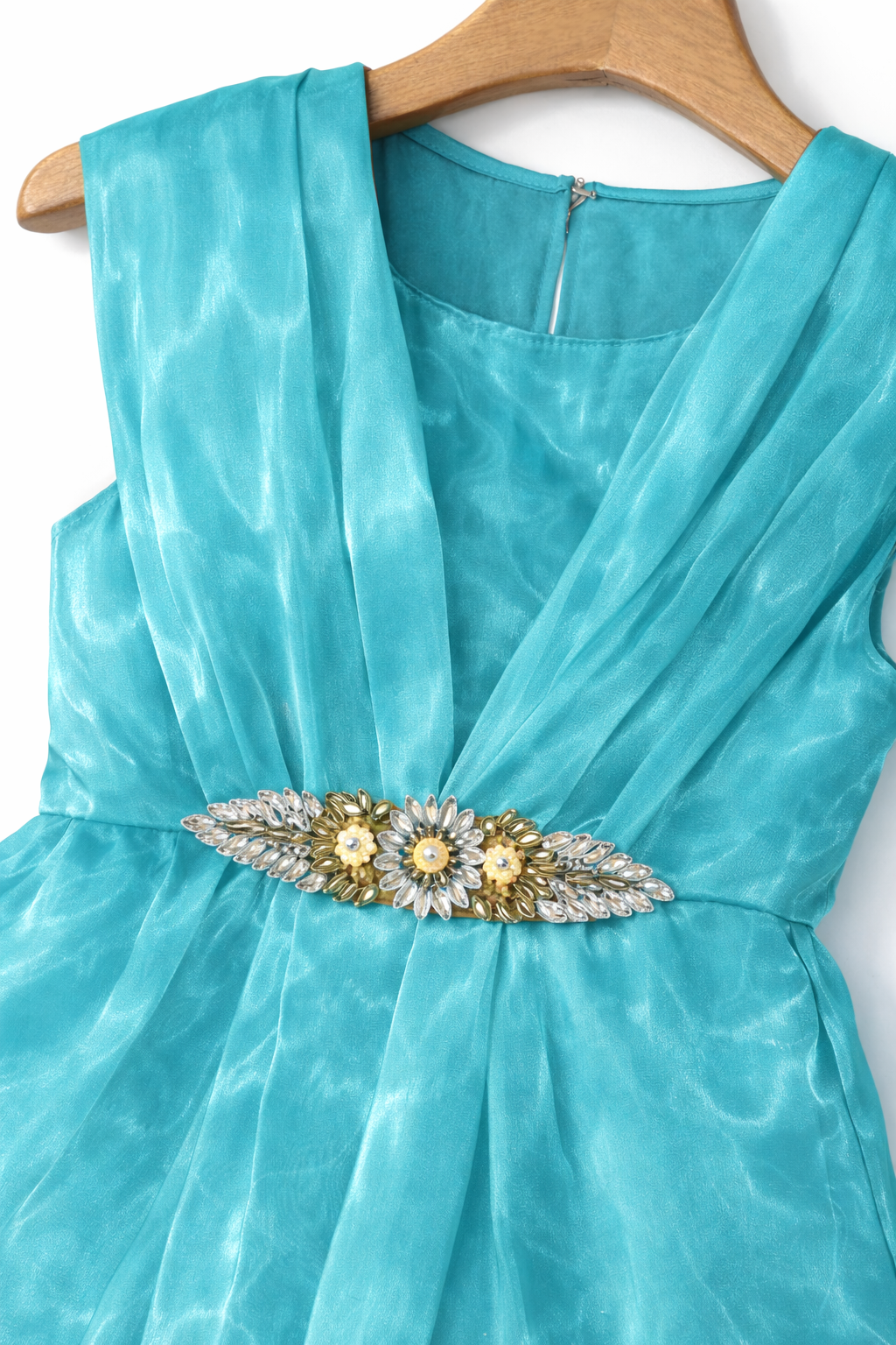 Fancy Sea Green Frock Girls (R-466)