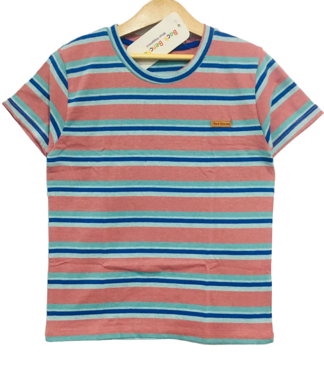 Back Bencher Logo Multi Line Dark Peach T Shirt Boys ( R-9 )