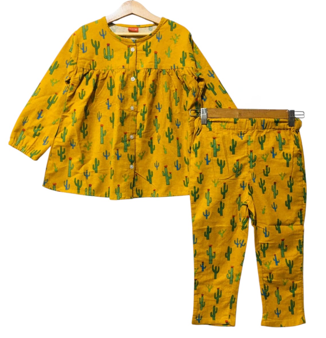 Cactus All Over Print Yellow Girl Pairs Girls (S)