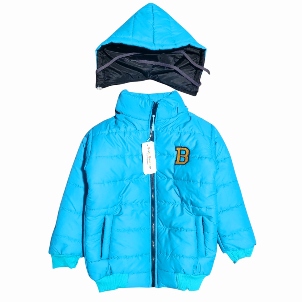 "B" Ferozi Puffer Jacket Removable Hood Boys