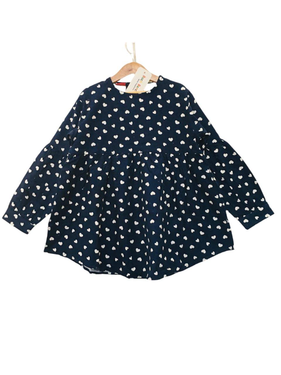 Heart All Over Print Black Girl Top Girls