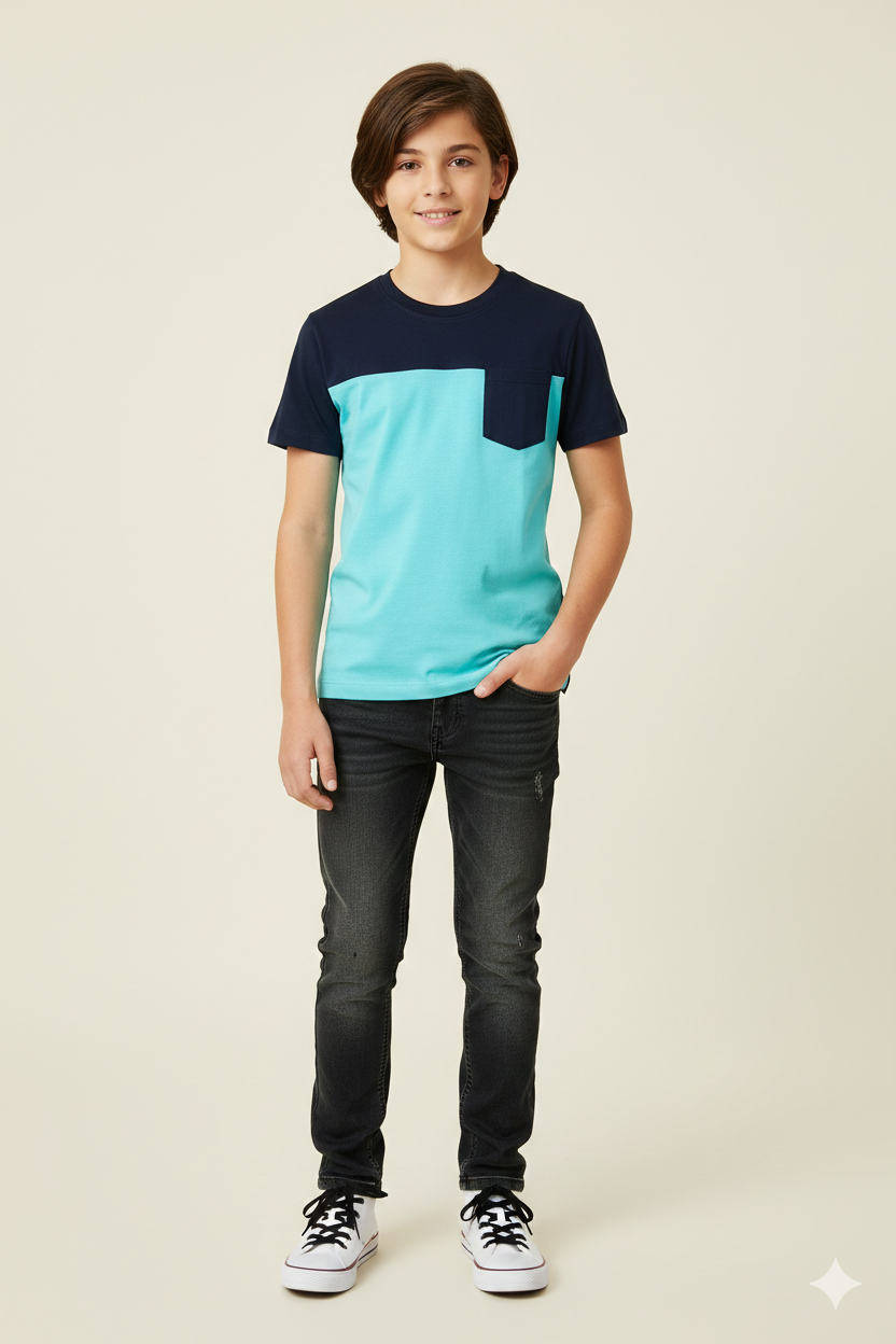 Navy Penal Sky T-shirt- Boys(R-299)