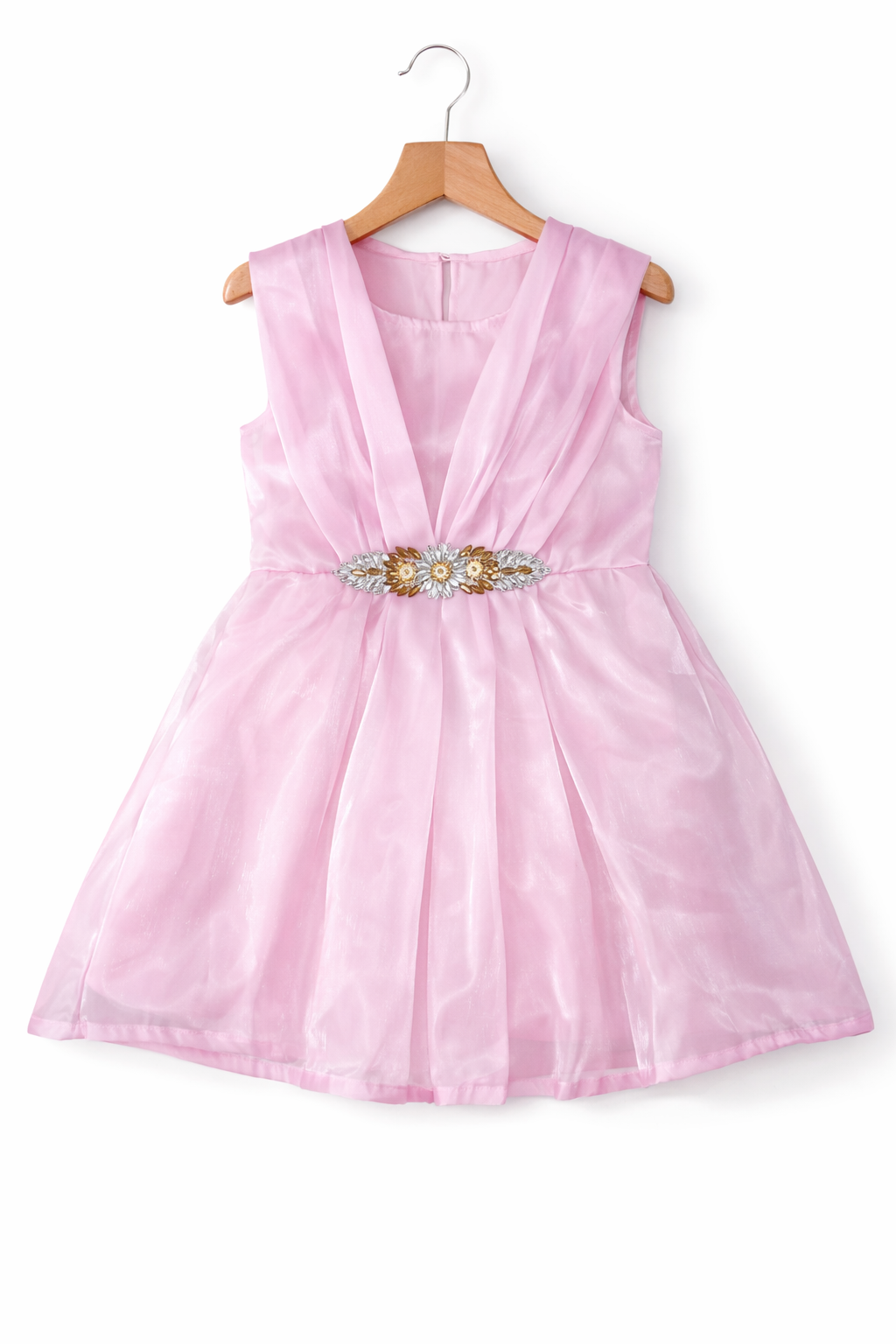 Fancy Baby Pink Frock Girls (R-466)