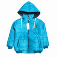 "B" C-Green Puffer Jacket Removable Hood Unisex