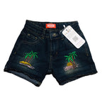 Two side Trees Greenish Gray Denim Shorts Girls