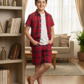 Red Check Collar Nicker Suit Boys( R-478,451 )
