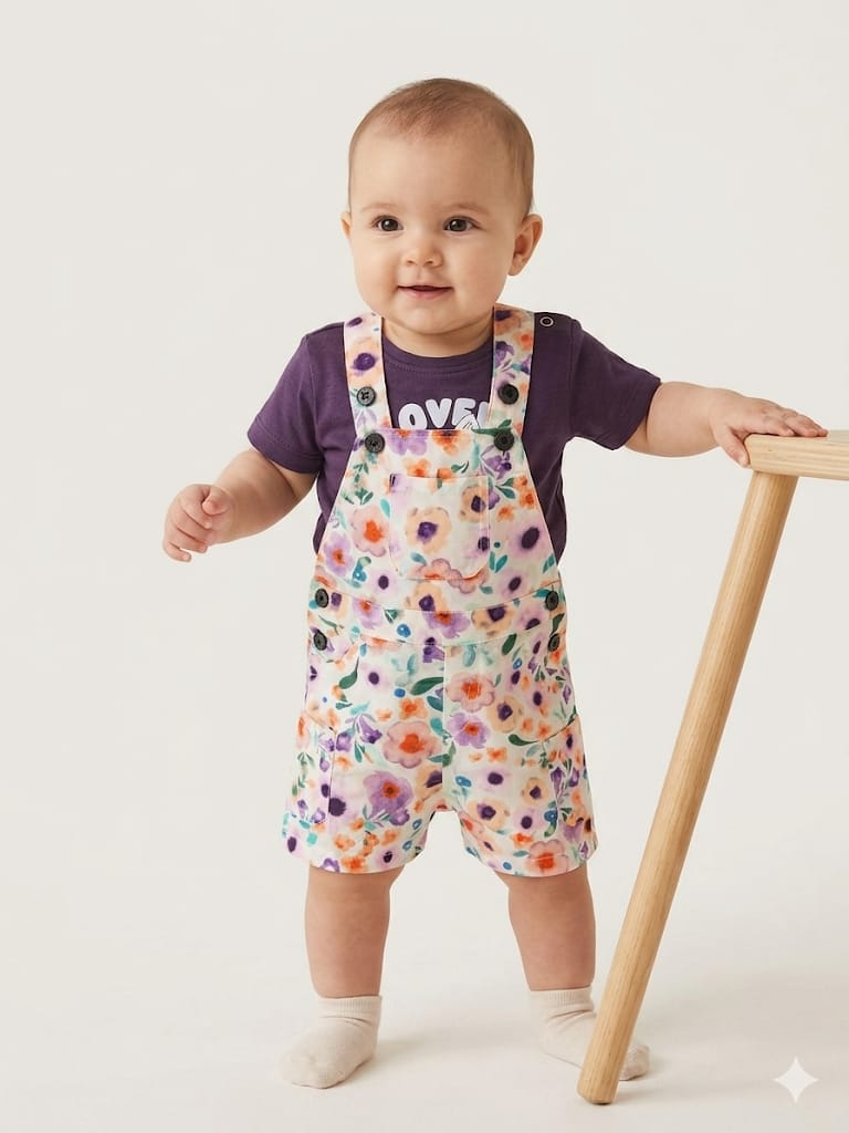 Lovely Cat Purple T-Shirt & Romper