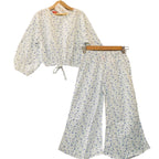 Purlpe Flower & Leaves Full Sleeveless White Skate Fish Girls ( R-40 )