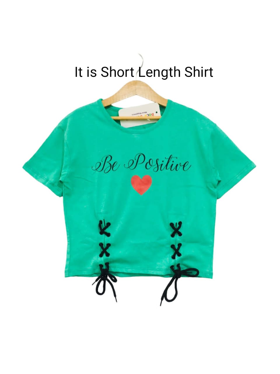 Be Positive Green T-Shirt Girls ( 191) (1)