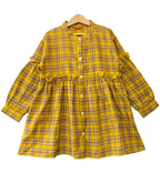 Yellow & Brown Checked Girl Top Girls (62) (1)