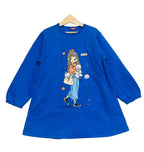 Doll With Puppies Royal Blue Long Sweatshirt Girls ( R-27 )