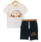 Car Print White Nicker Suit New Born ( R-446 )