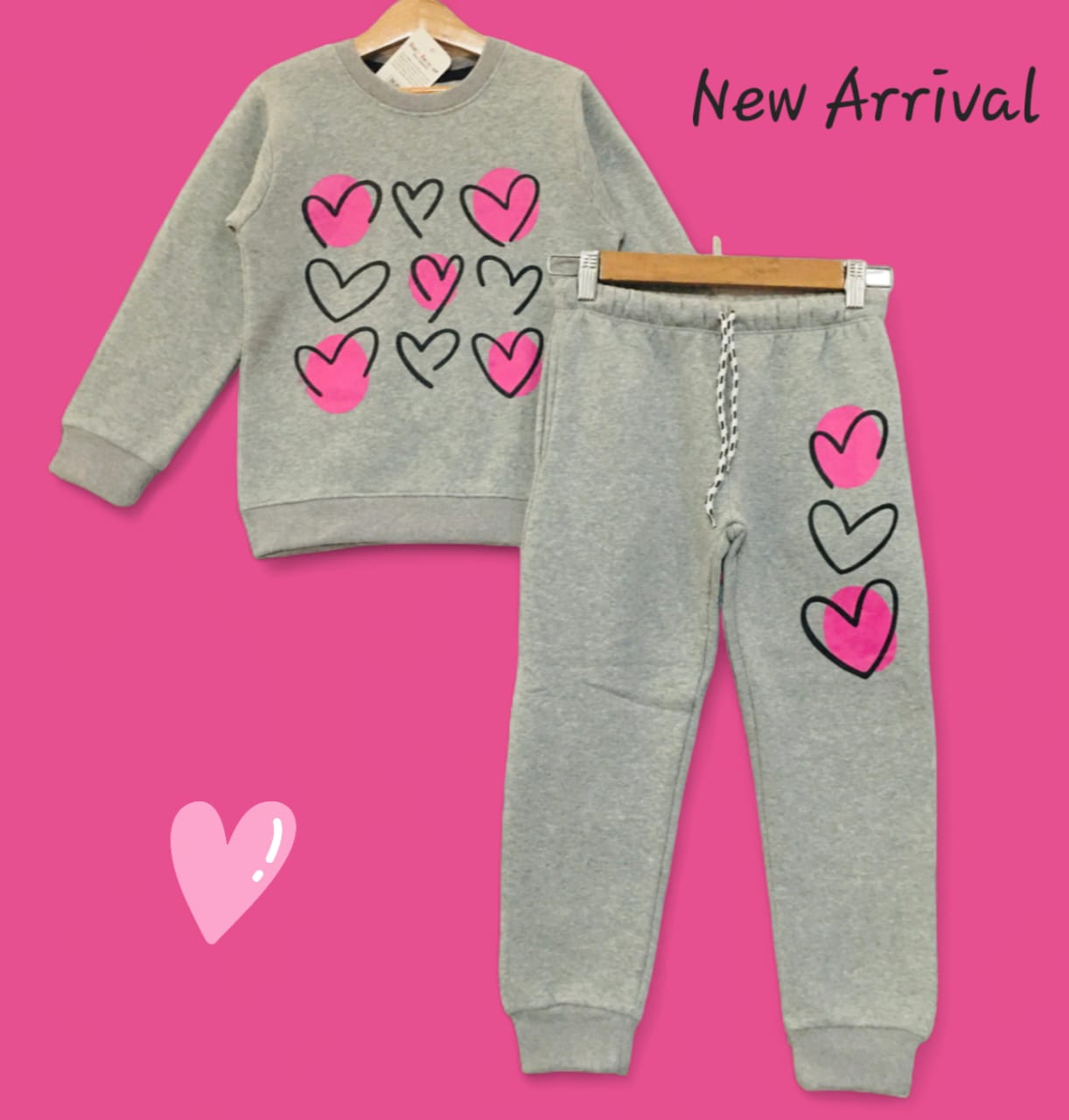Nine Hearts Gray Track-suit Girls (1)