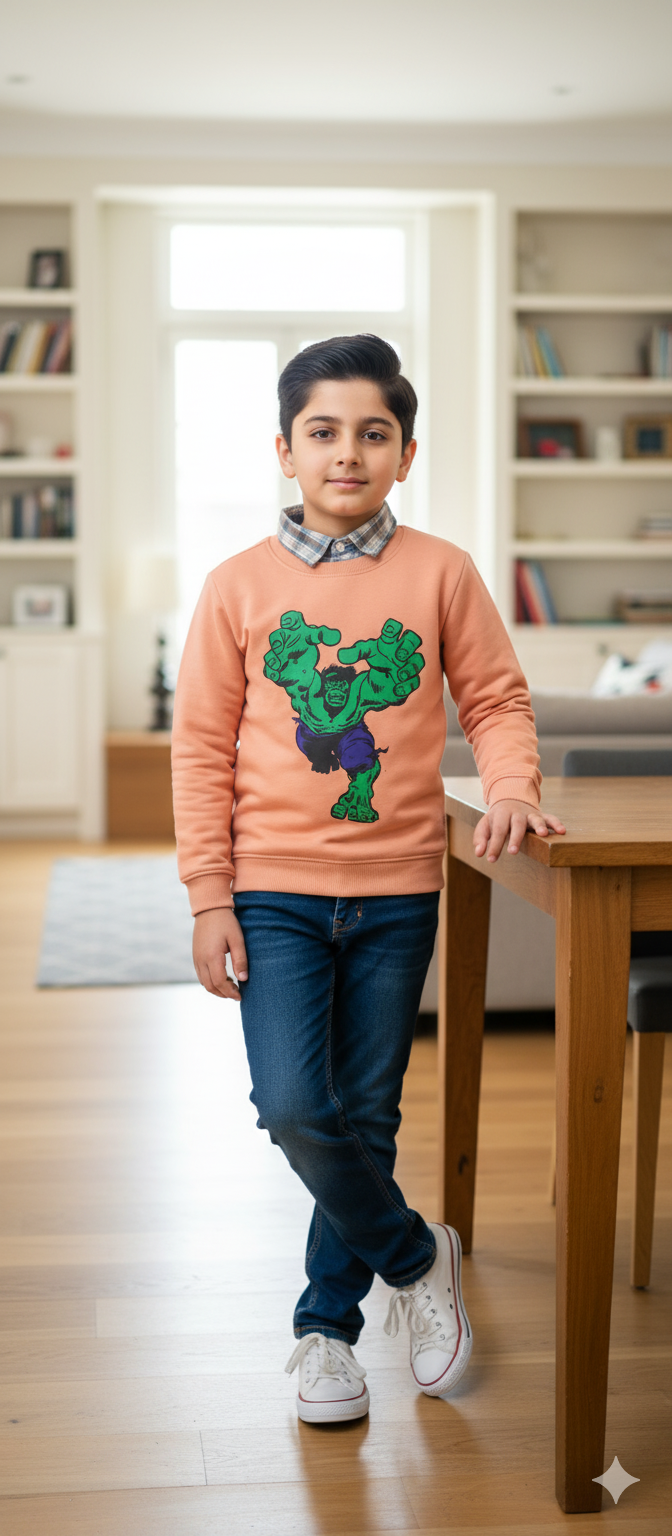 Hulk Peach Double Sweatshirt Boys