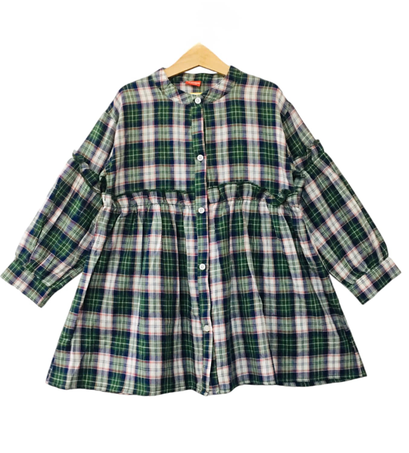 Dark Green Checked Girl Top Girls (199) (1)