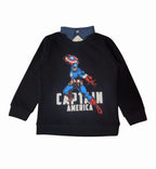 Captain America Print Navy Double Shirt Boys ( R-199 )