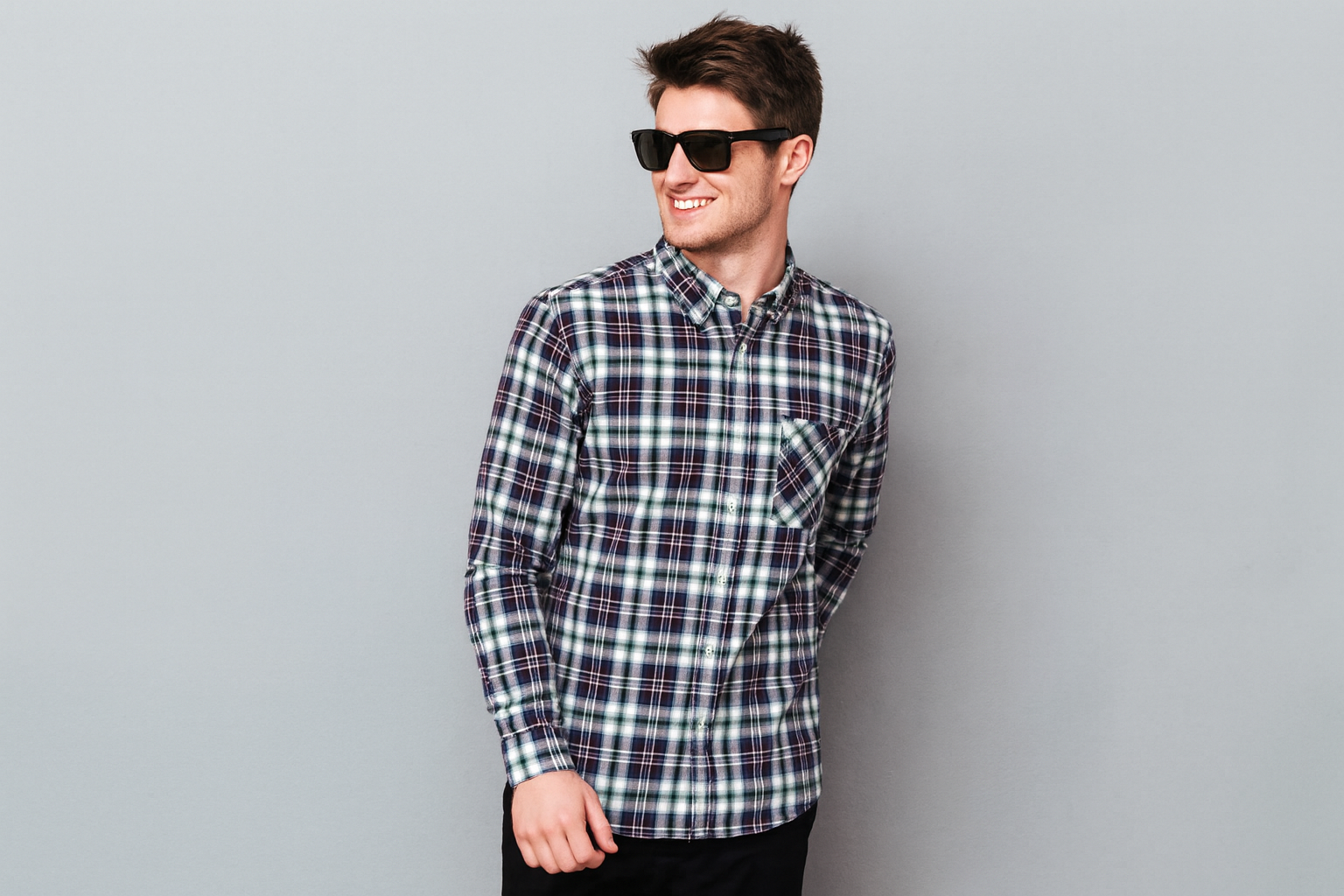 Cream & Mahroon Checked Casual Shirt Men's ( R-130 )