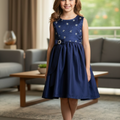Fancy Navy Frock Girls