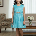 Fancy Sea Green Frock Girls (R-466)