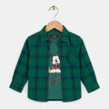 Mickey Mouse Green Inner Full Sleeve Green Check Double Casual Shirt ( R-154 N)