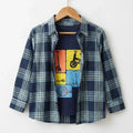 Scooty Print Navy Inner Full Sleeve Navy Check Double Casual Shirt ( R-441 N)